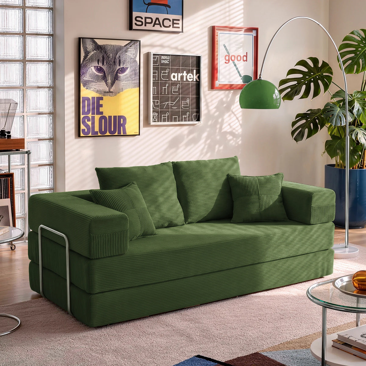 Canapé-lit Sillon coloris vert olive